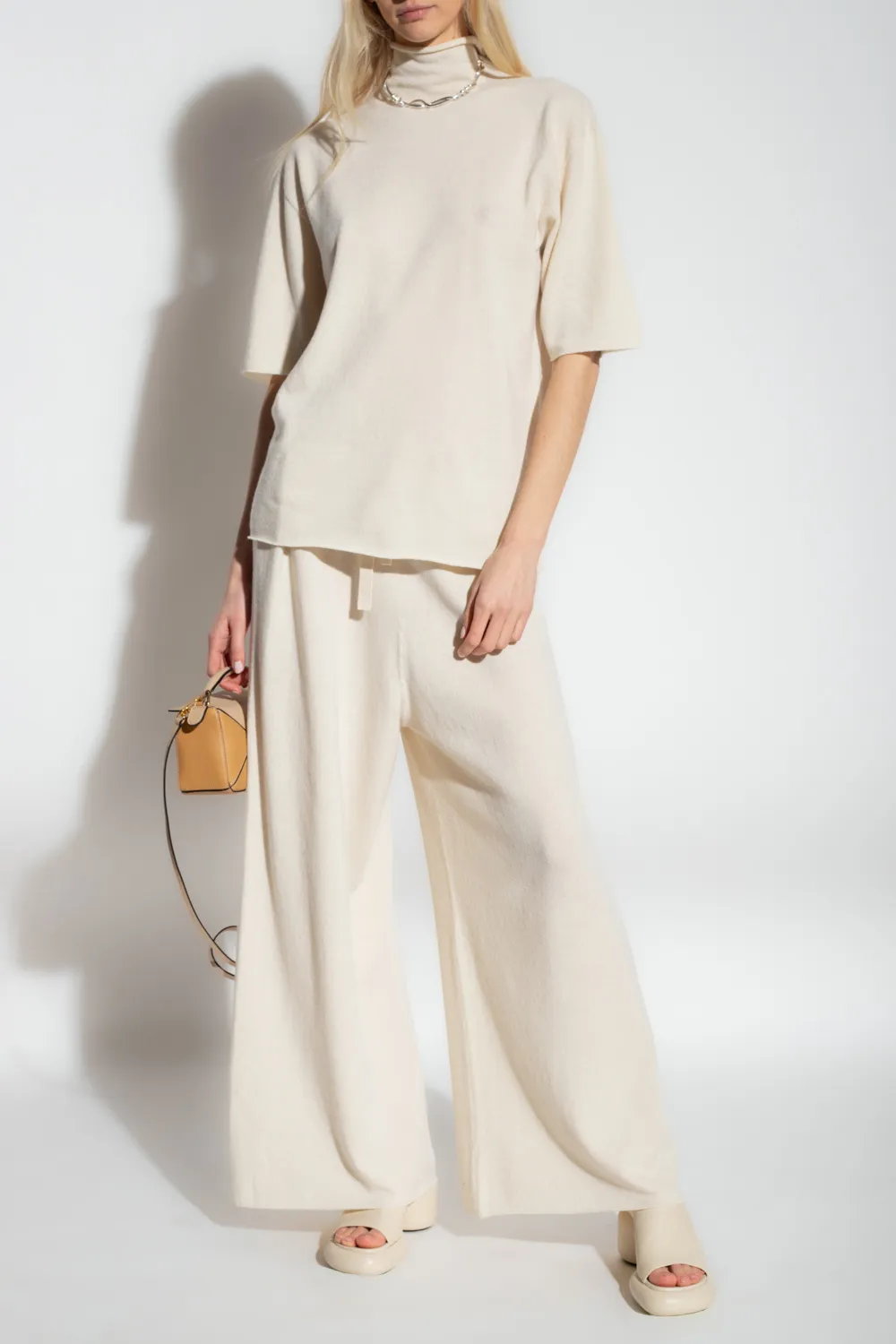 Jil Sander Roll-Neck Short Sleeved Knit Top