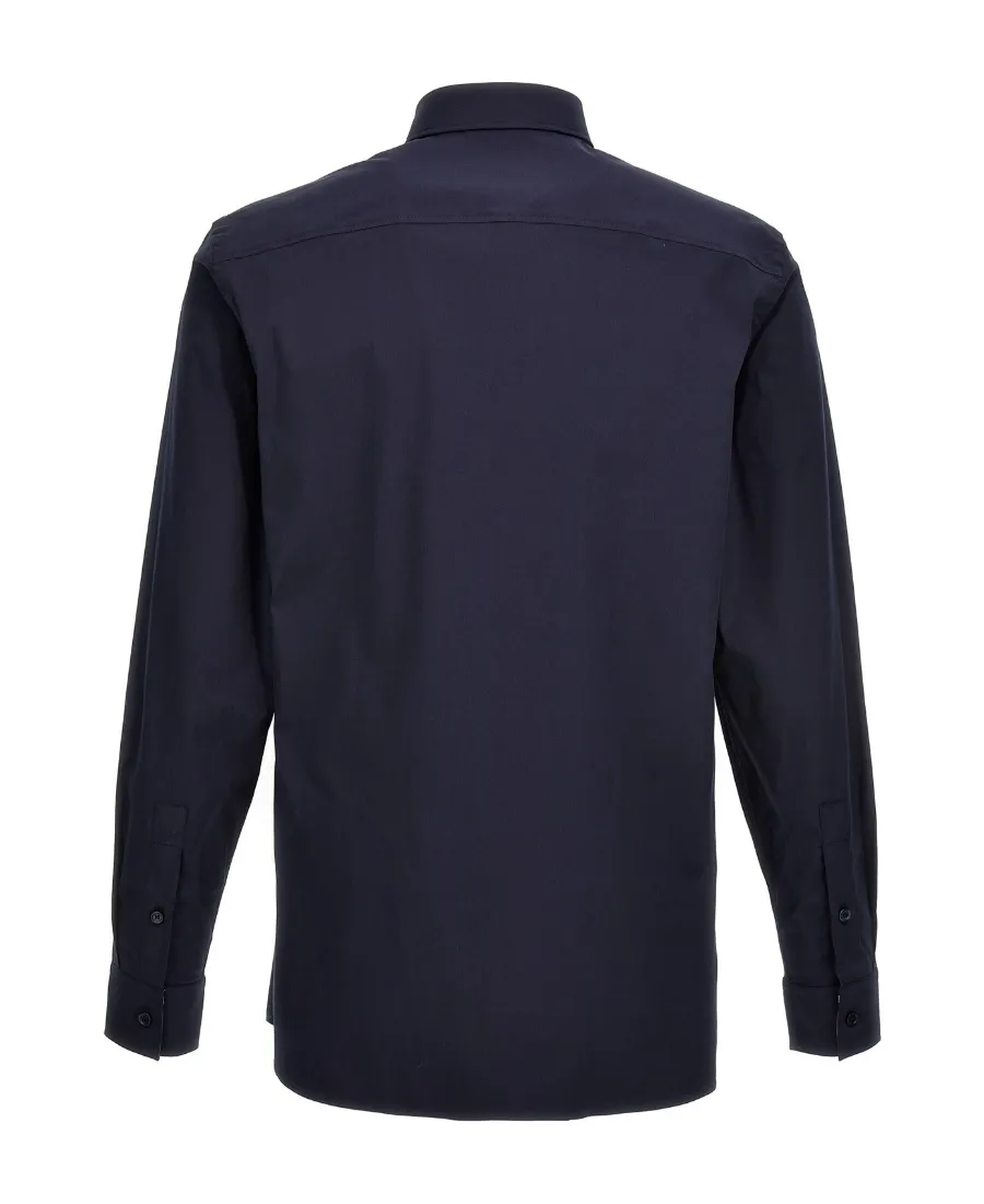 Burberry Equestrian Knight Logo Embroidered Buttoned Shirt