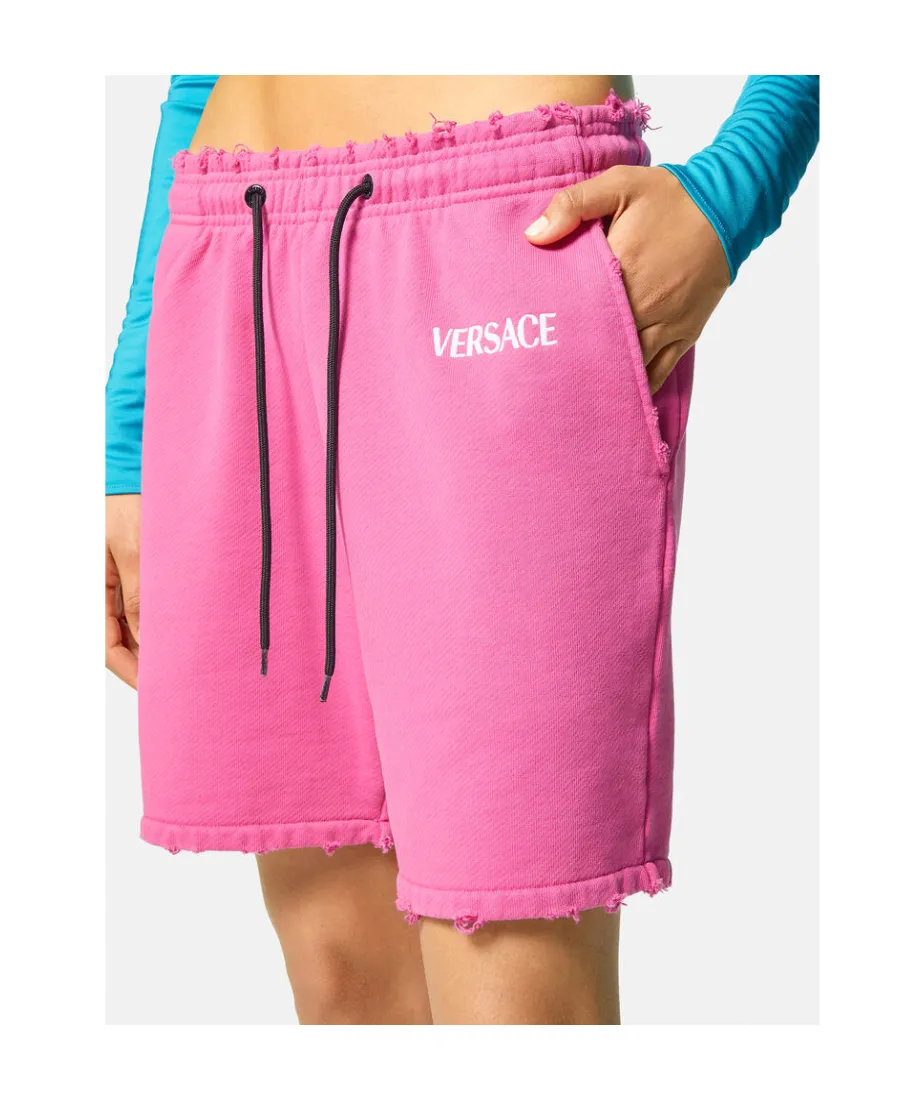 Versace Logo Embroidered Drawstring Shorts
