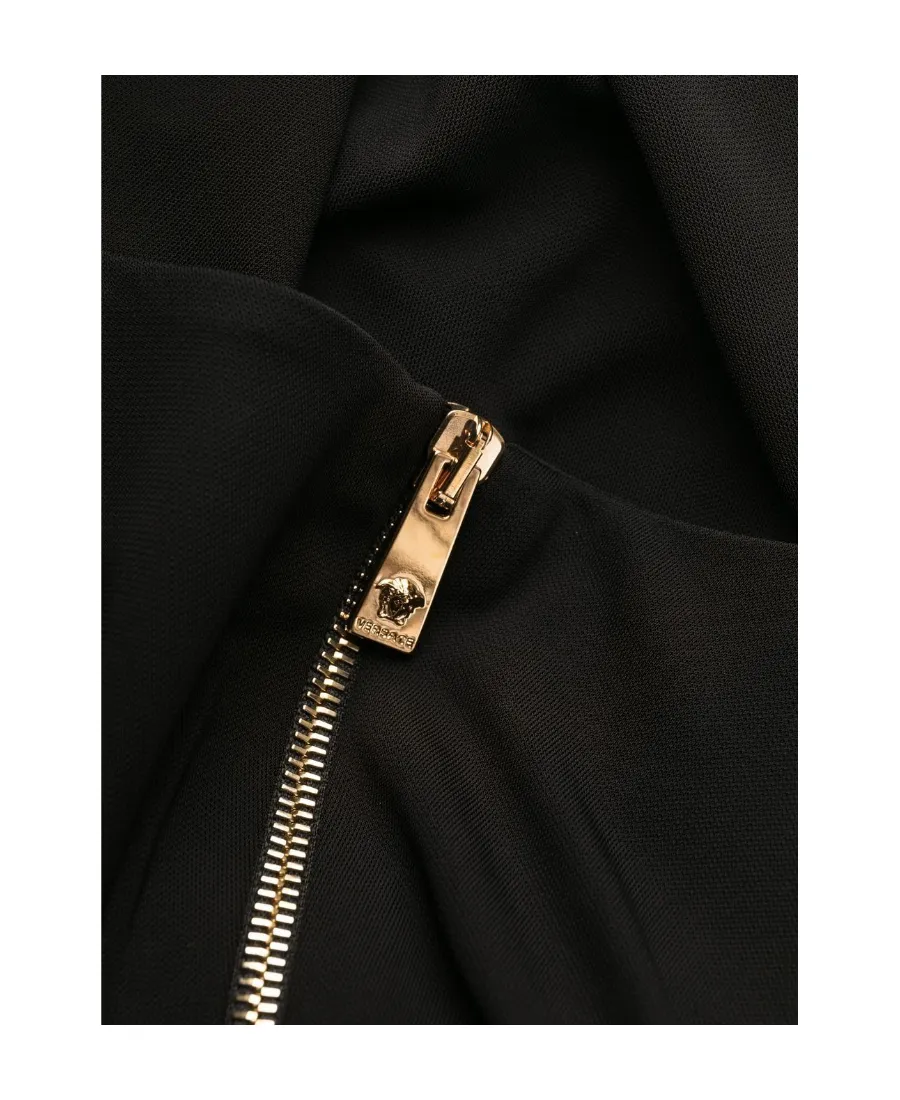 Versace Medusa Plaque Long-Sleeved Midi Dress