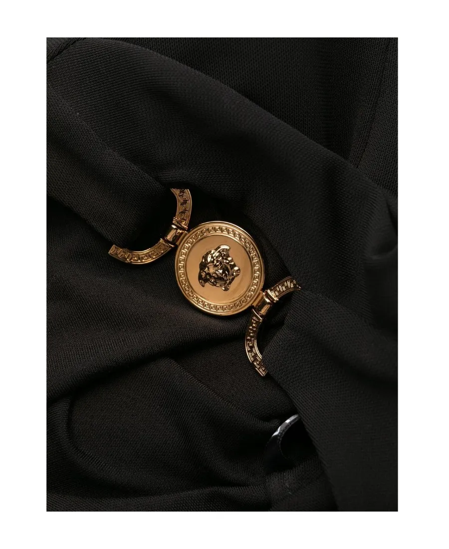 Versace Medusa Plaque Long-Sleeved Midi Dress