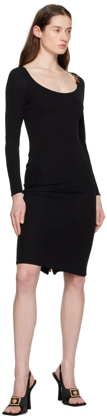 Versace Medusa Plaque Long-Sleeved Midi Dress