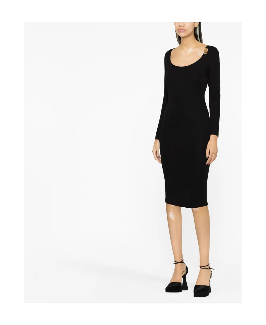 Versace Medusa Plaque Long-Sleeved Midi Dress