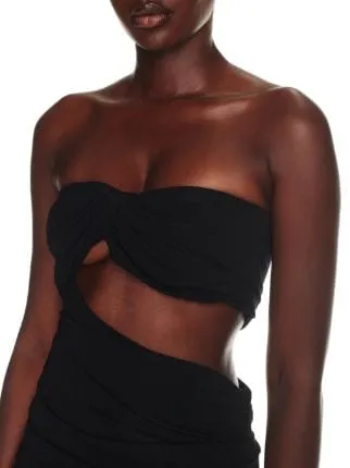 Off-White Vi-Crepe Cut-Out Strapless Mini Dress