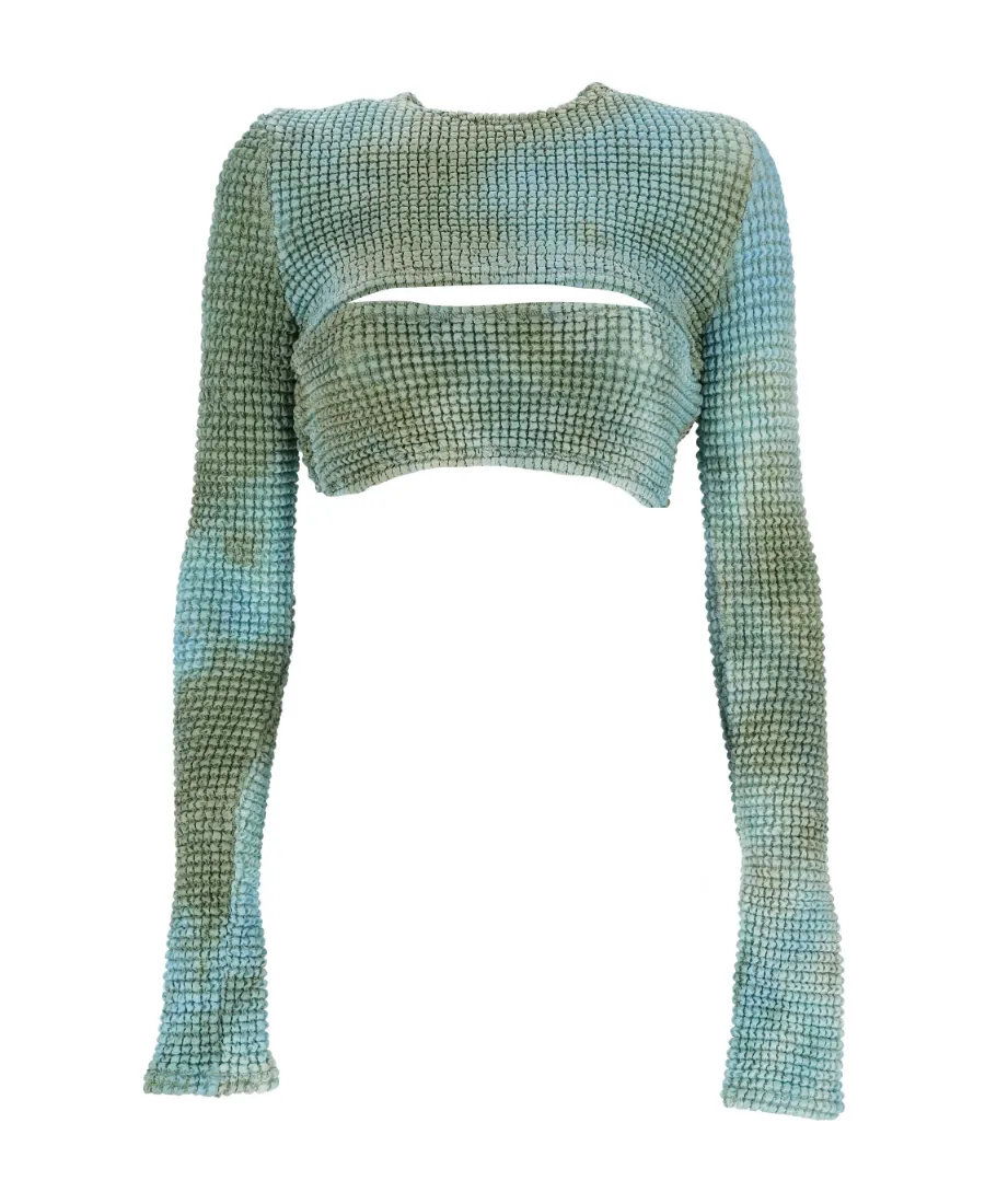 Off-White Double Cut-Out Long-Sleeved Top