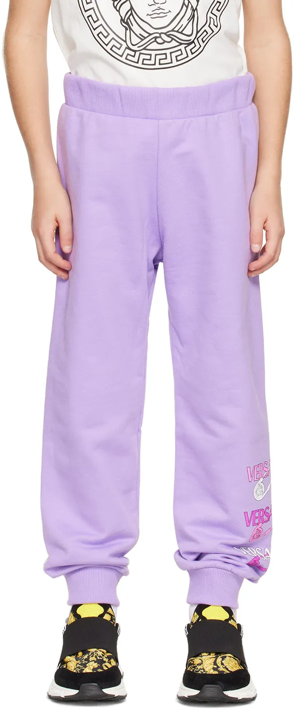Versace Kids Logo Pin Printed Sweatpants