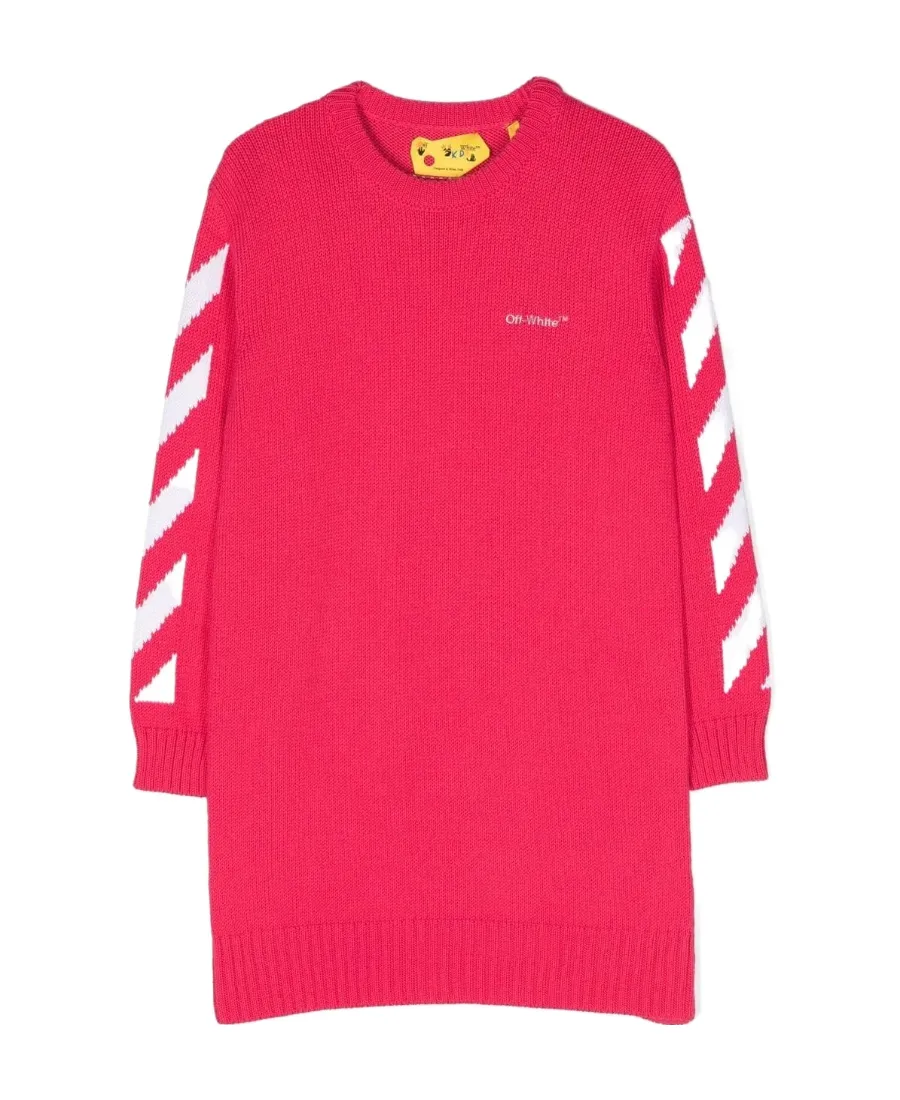 Arrows-Print Long-Sleeved T-Shirt Dress