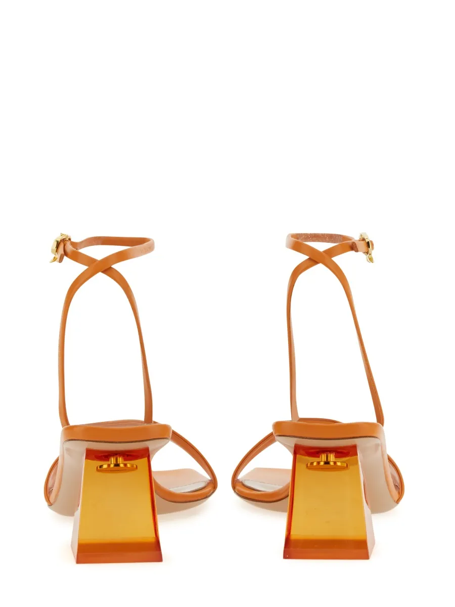 Gianvito Rossi Square-Toe Ankle Strap Sandals