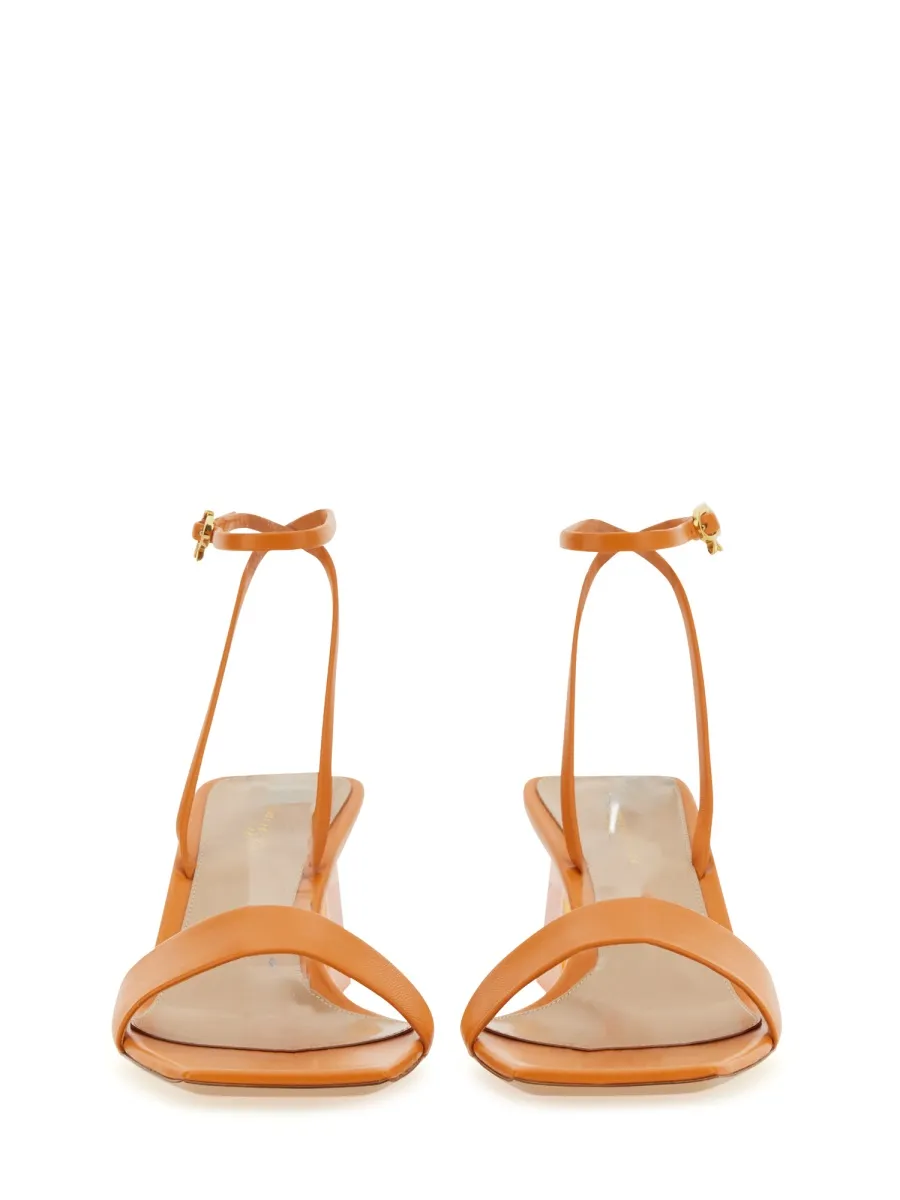Gianvito Rossi Square-Toe Ankle Strap Sandals