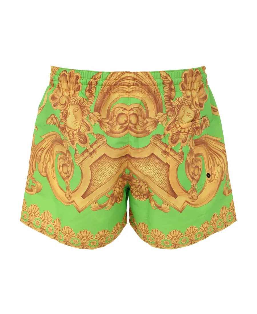 Baroque-Print Swim Shorts