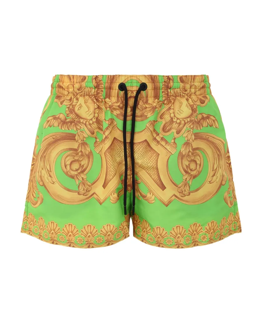 Baroque-Print Swim Shorts