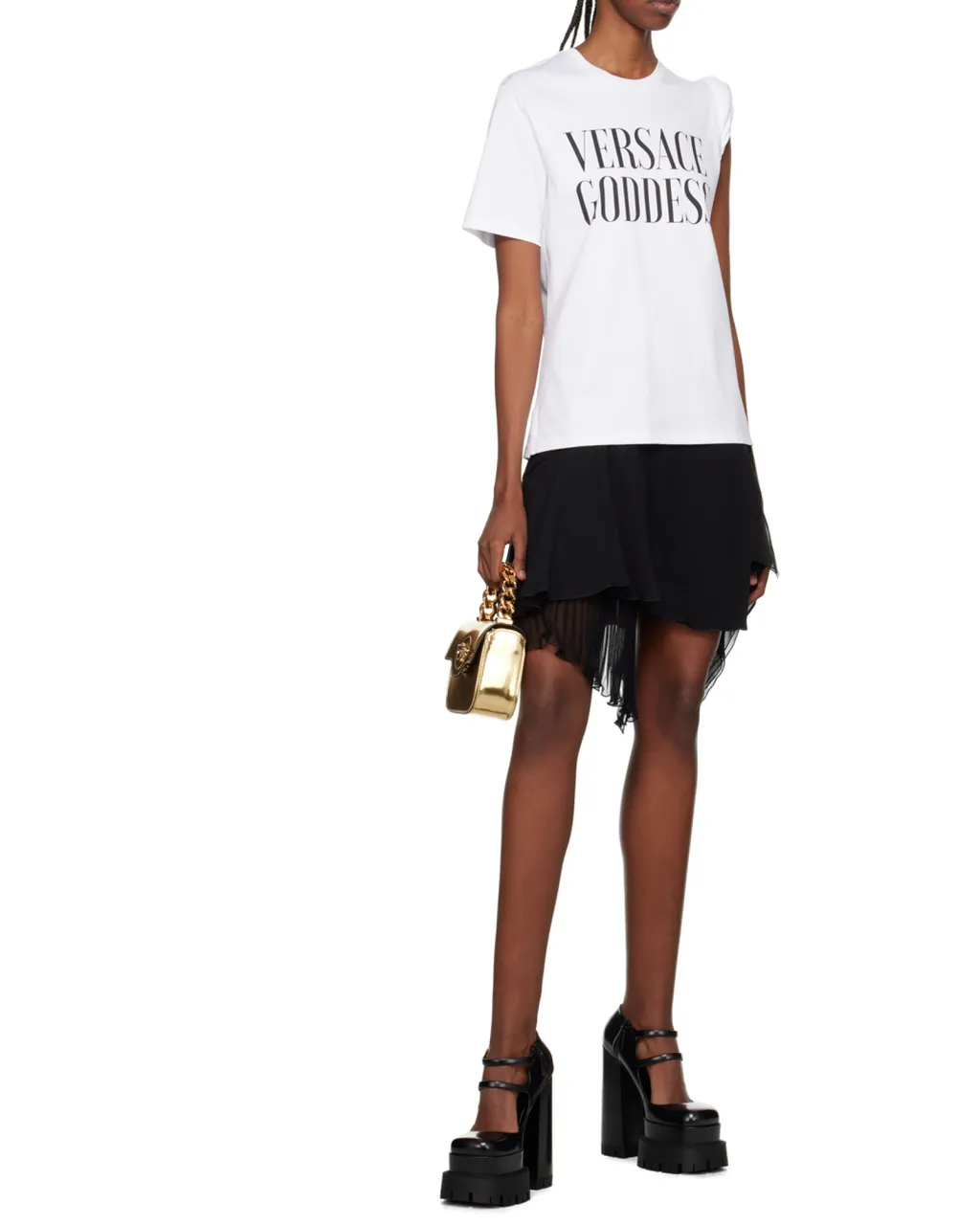 Versace Logo Printed Crewneck T-Shirt