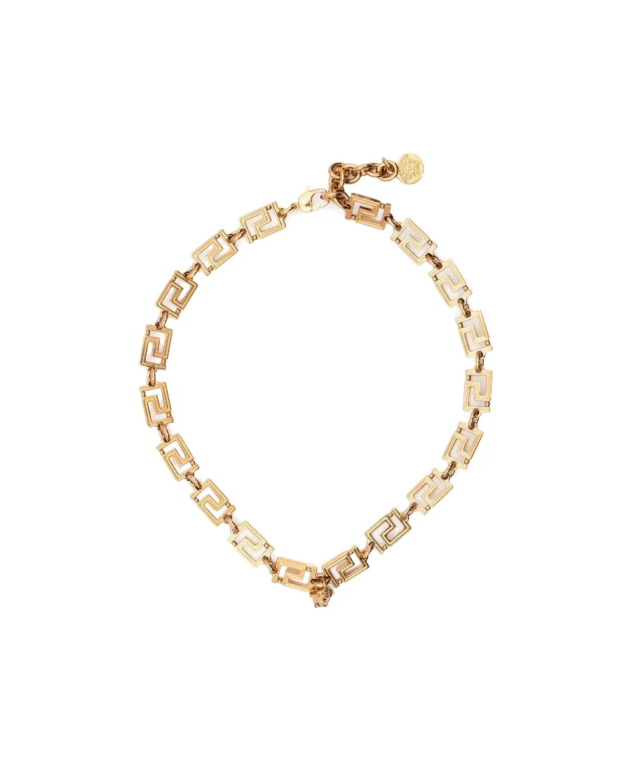 Versace Greca Detailed Lobster Claw-Fastened Necklace