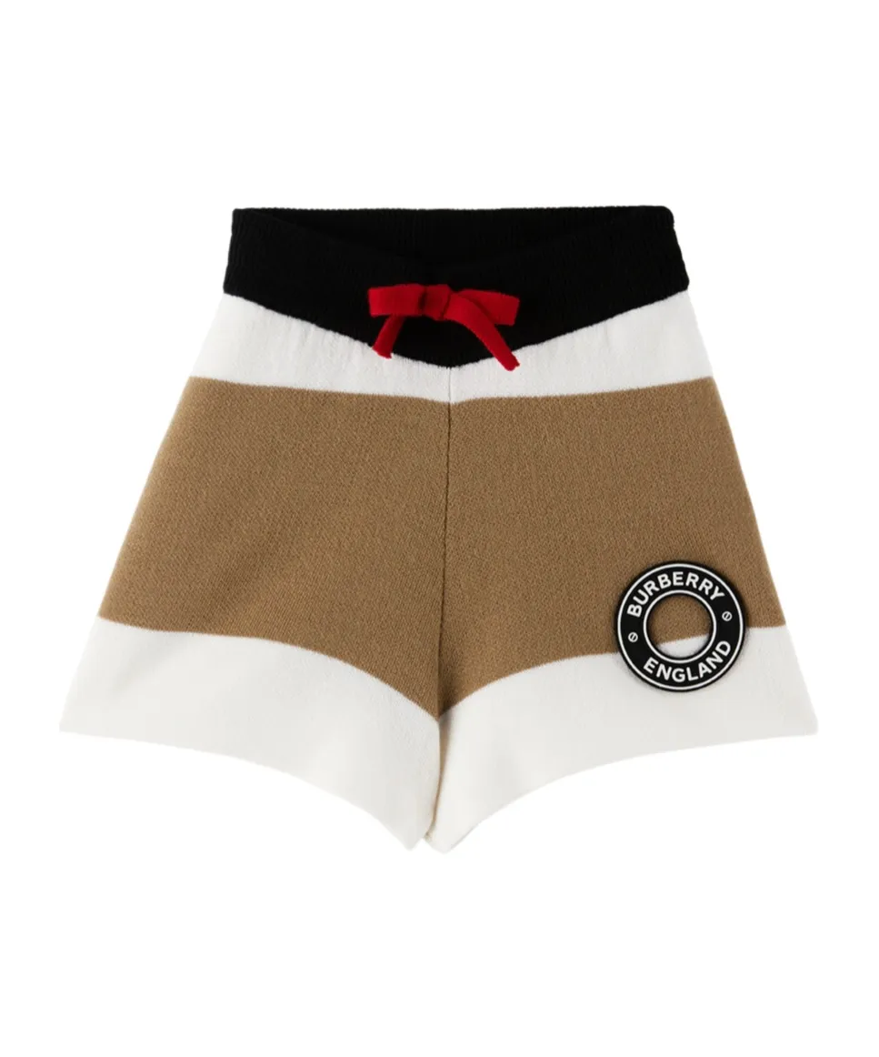 Logo-Patch Wool-Blend Shorts
