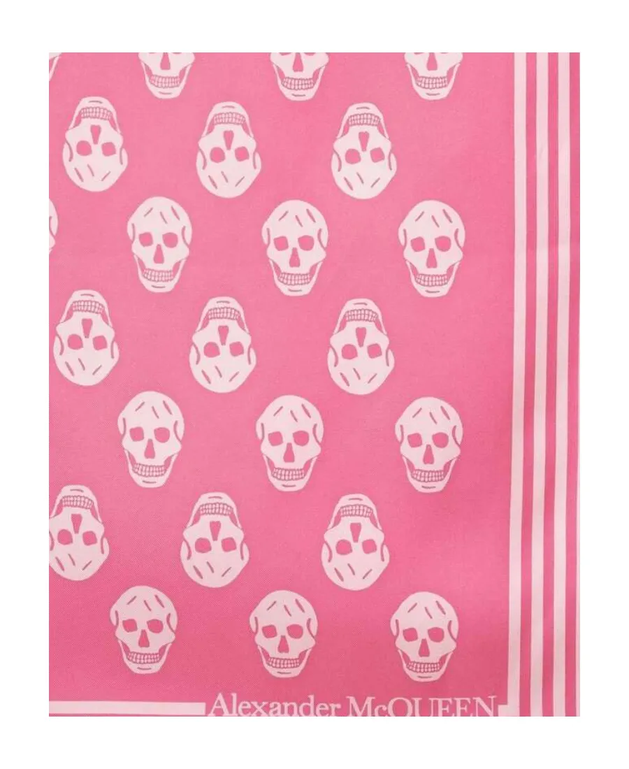Alexander Mcqueen Skull-Printed Striped Edge Scarf