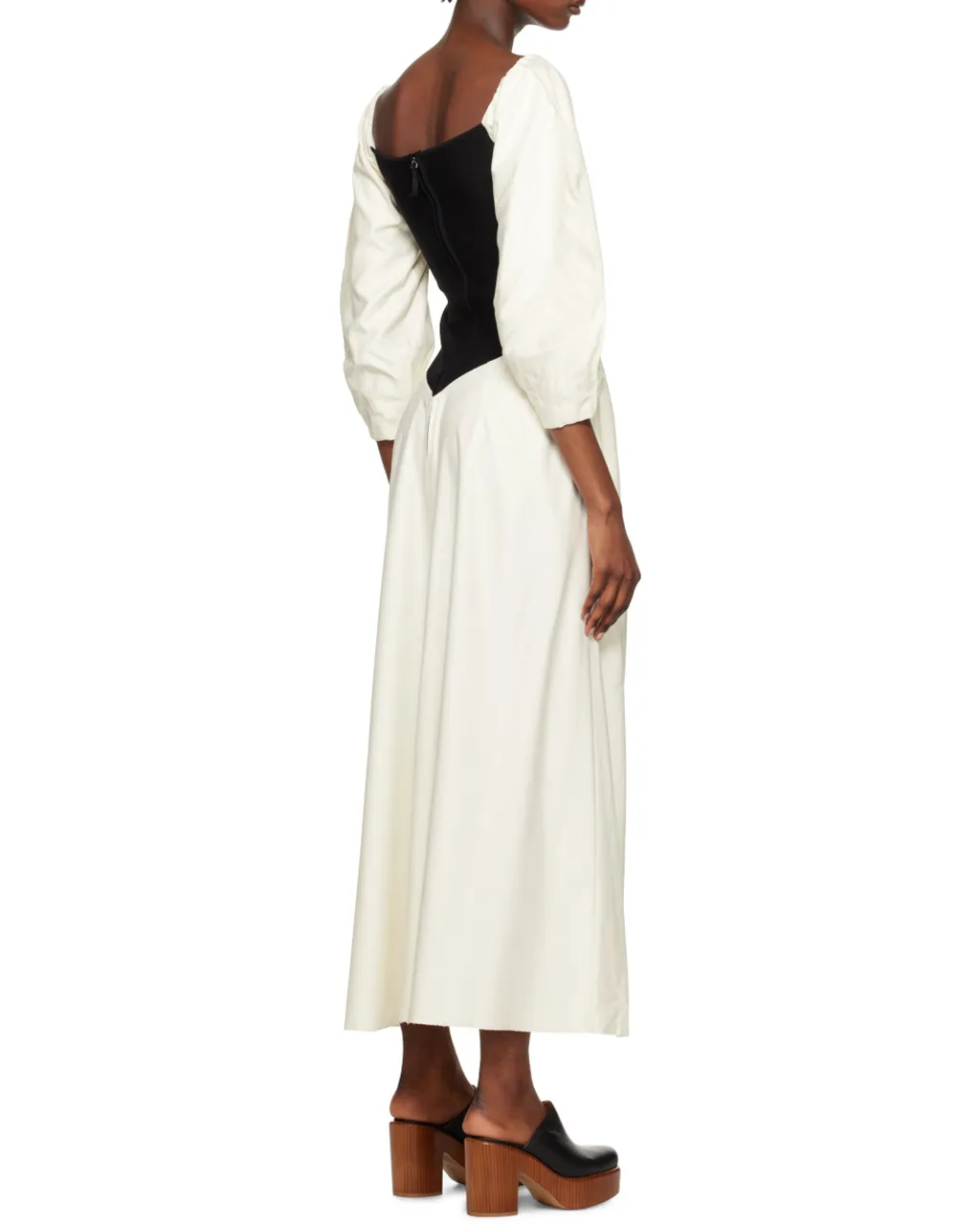 Long-Sleeved Contrasting Dress