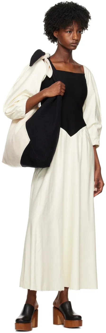 Long-Sleeved Contrasting Dress