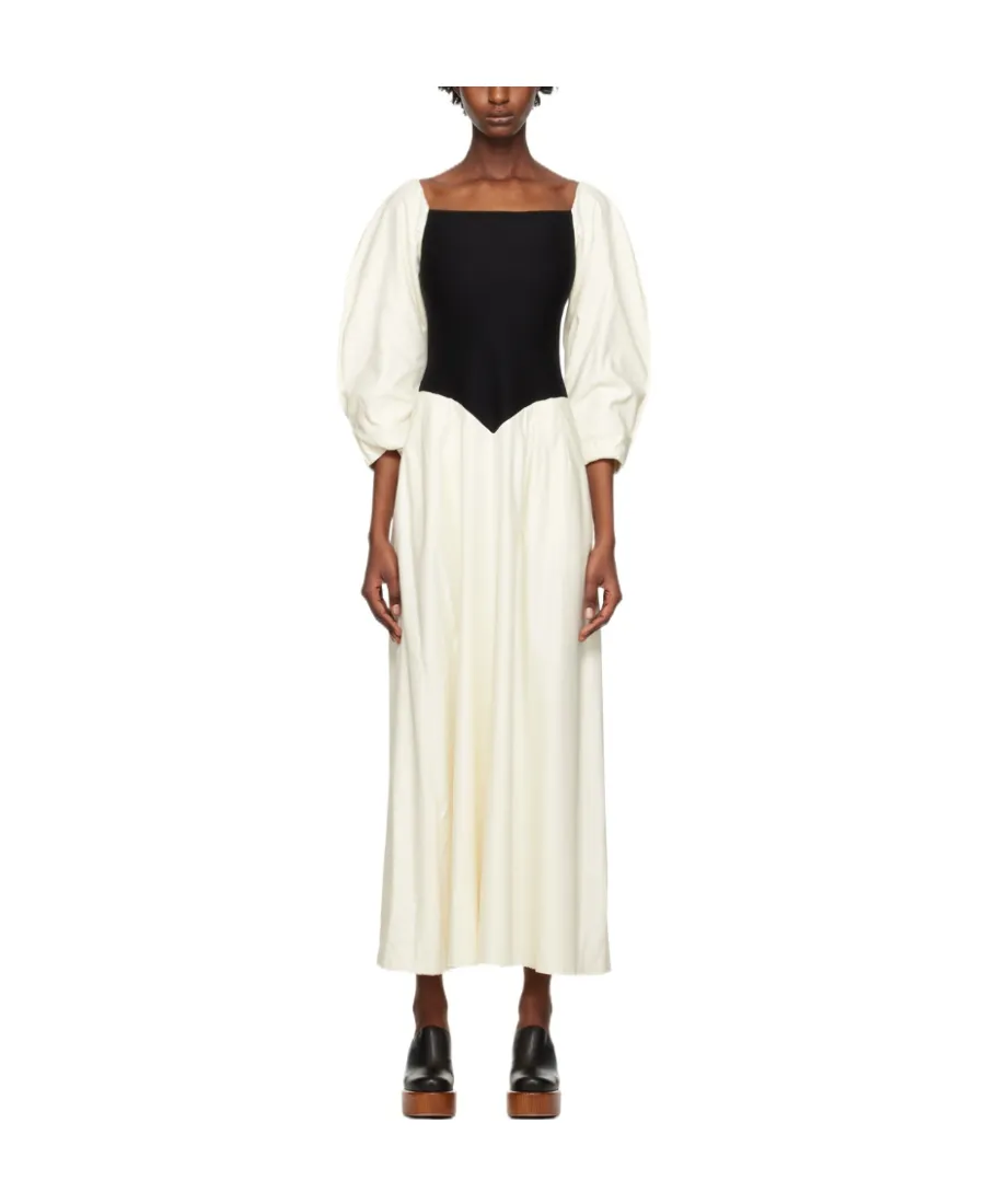 Long-Sleeved Contrasting Dress