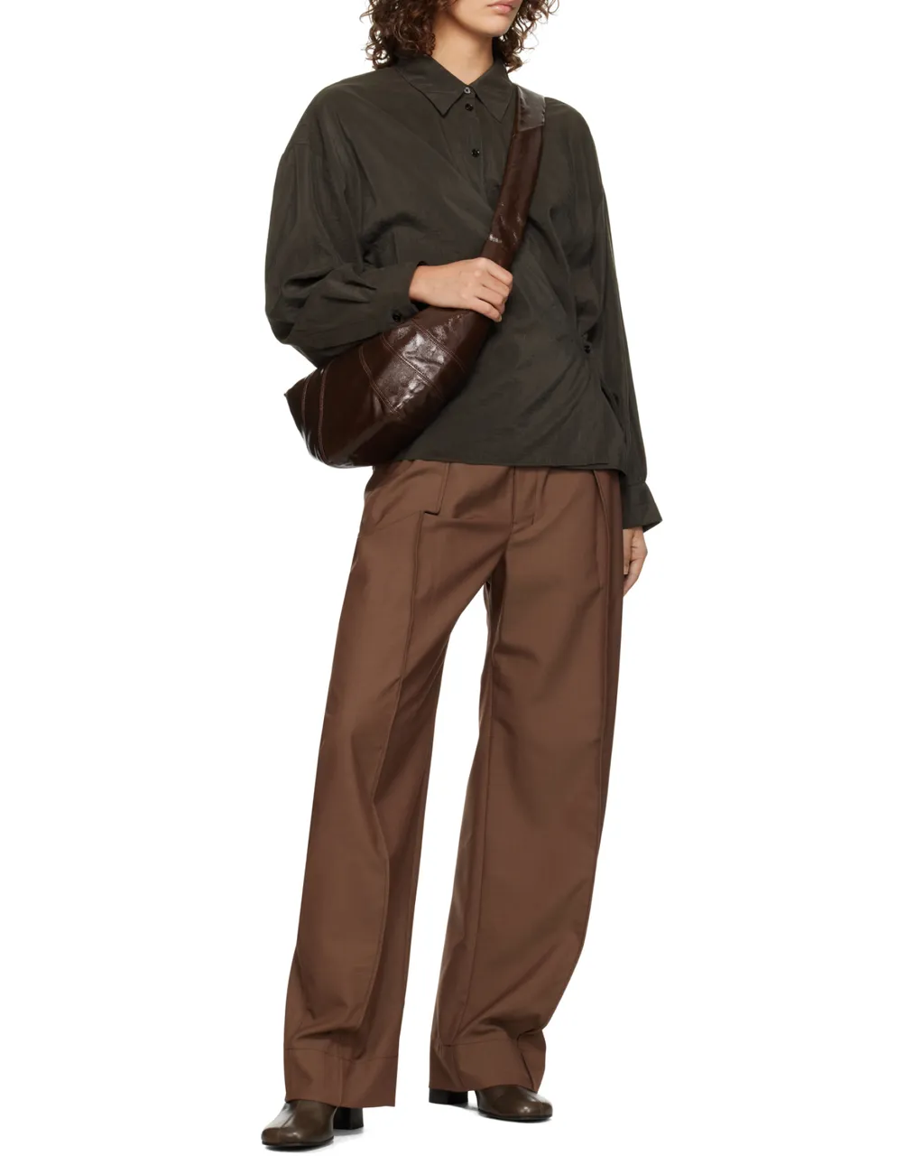 Lemaire Croissant Zip-Up Medium Crossbody Bag