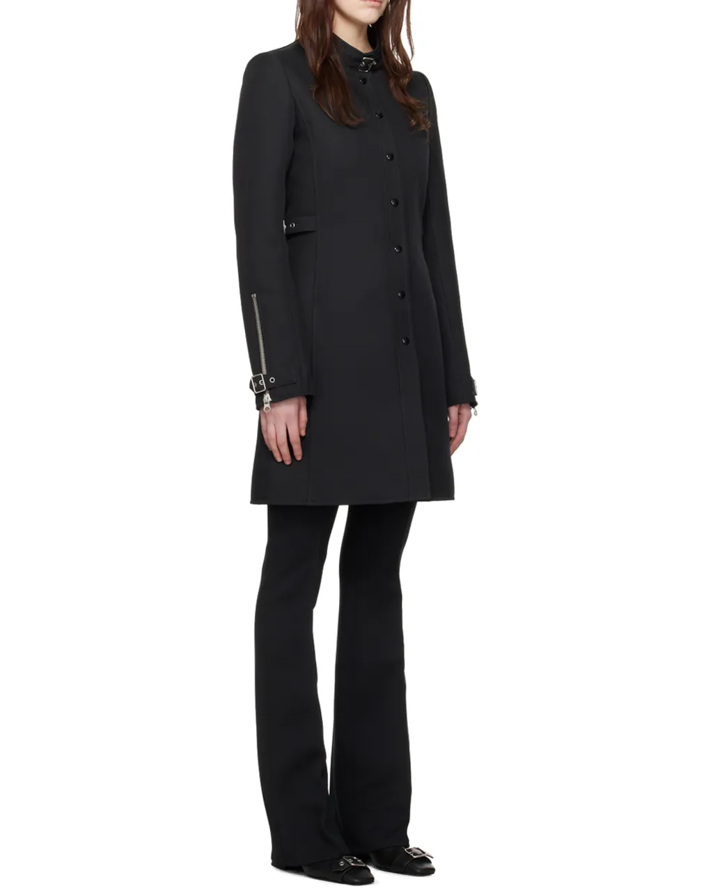 Buckle-Strap Twill Coat