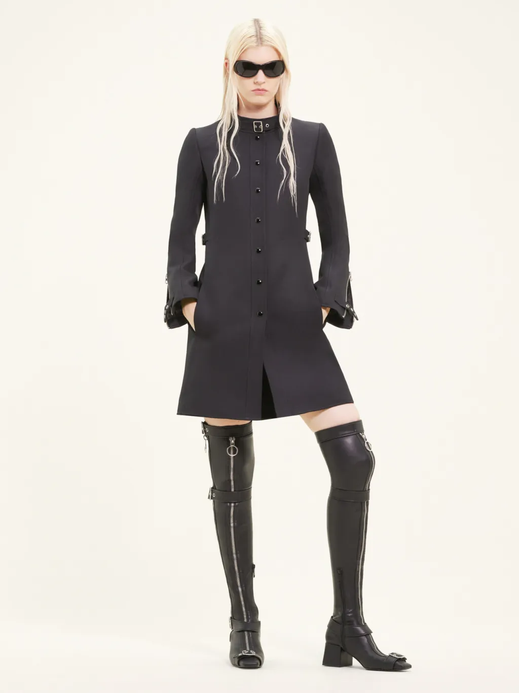 Buckle-Strap Twill Coat