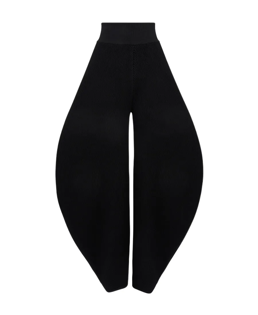 Circular Rib Knitted Casual Pants