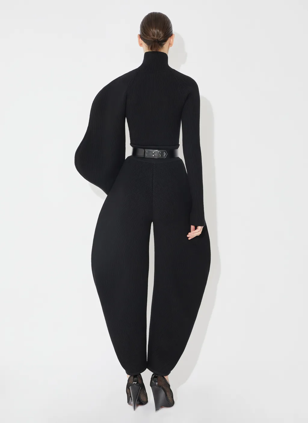 Circular Rib Knitted Casual Pants