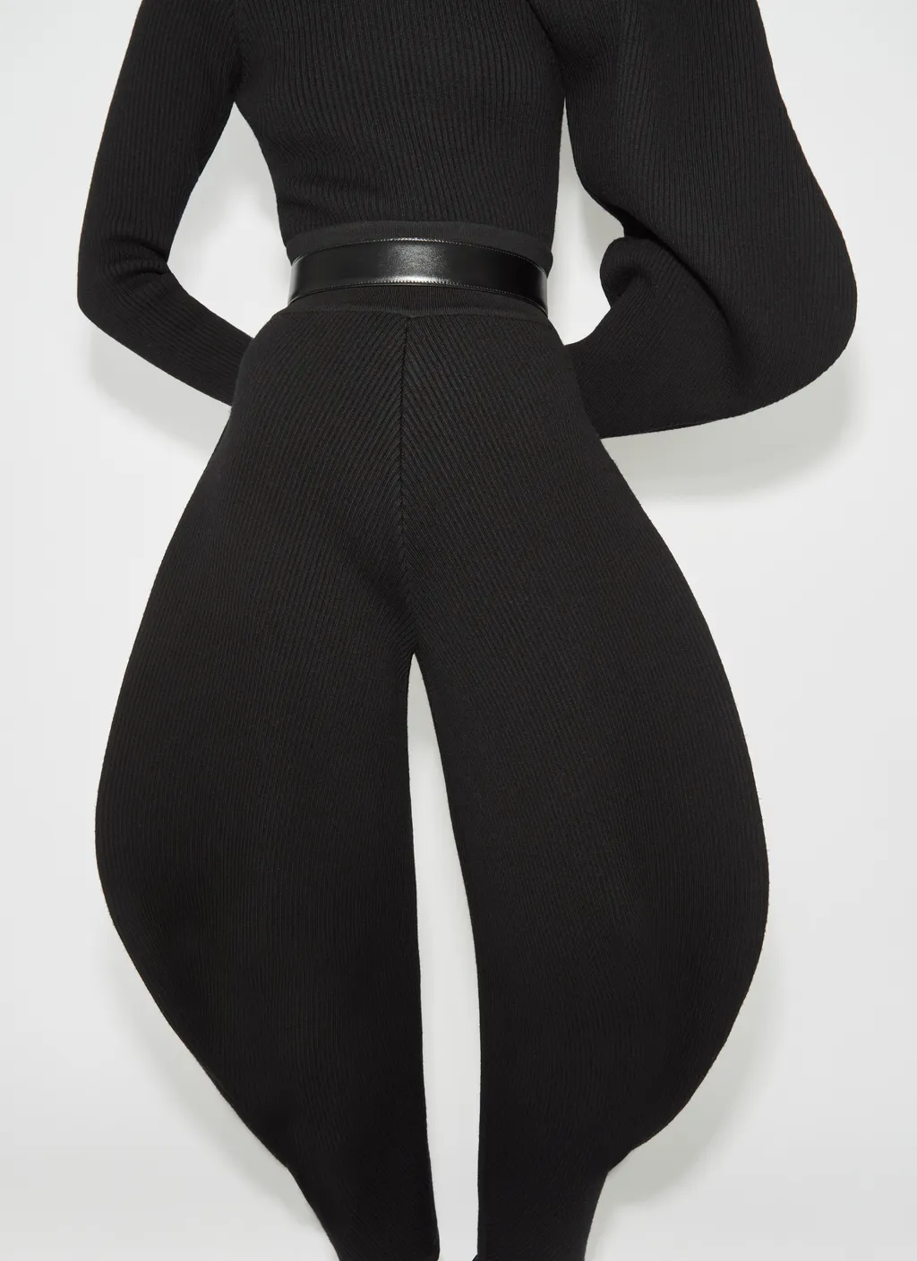 Circular Rib Knitted Casual Pants