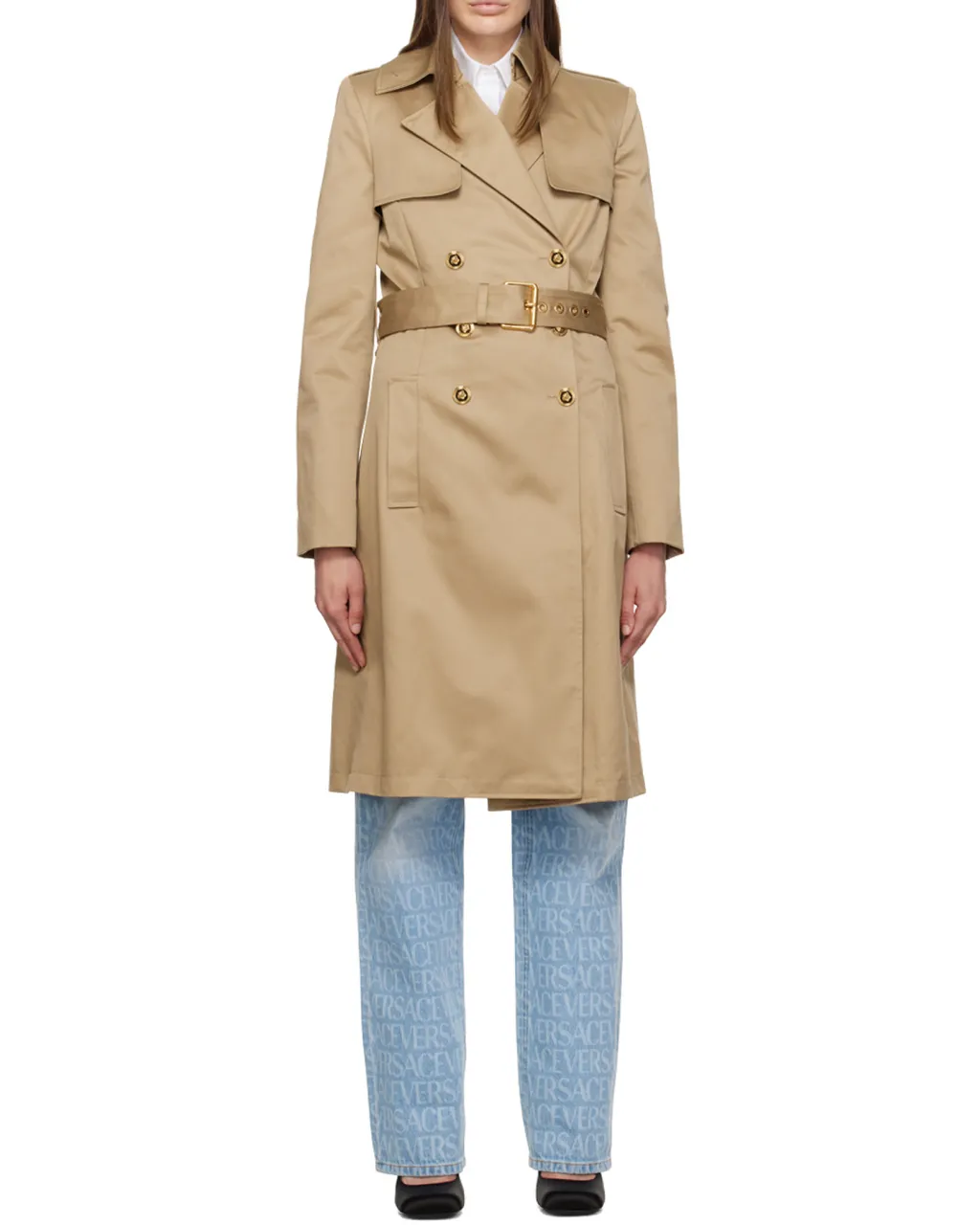 Versace Medusa Double-Breasted Trench Coat