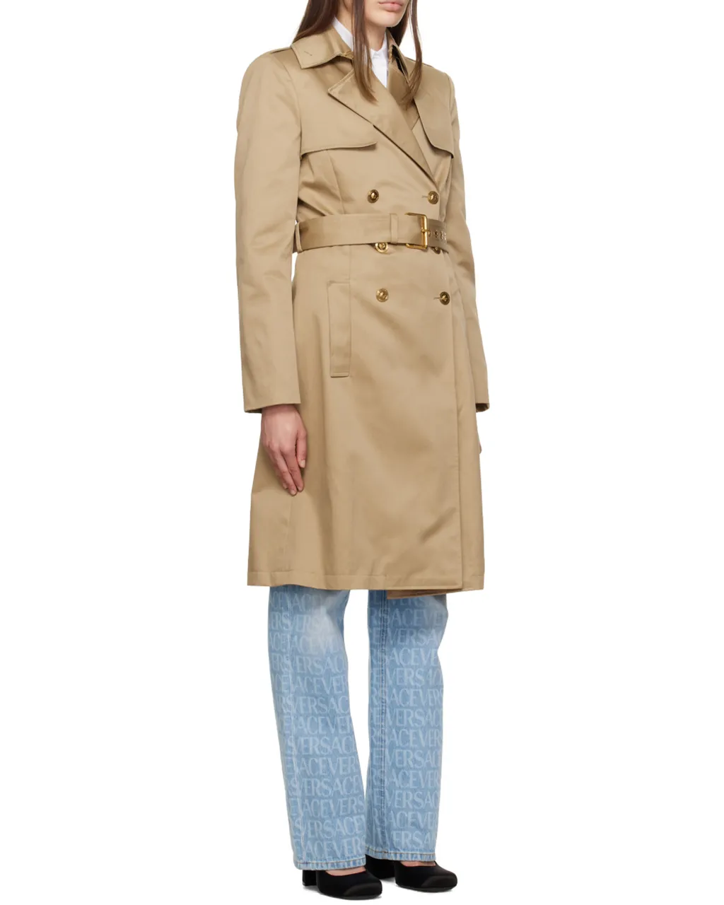 Versace Medusa Double-Breasted Trench Coat