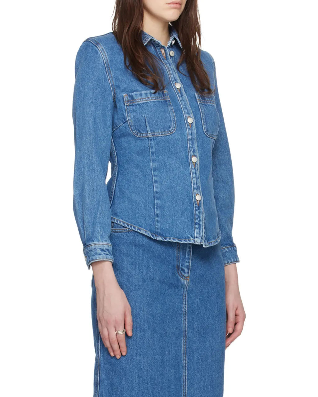 Long-Sleeved Denim Shirt