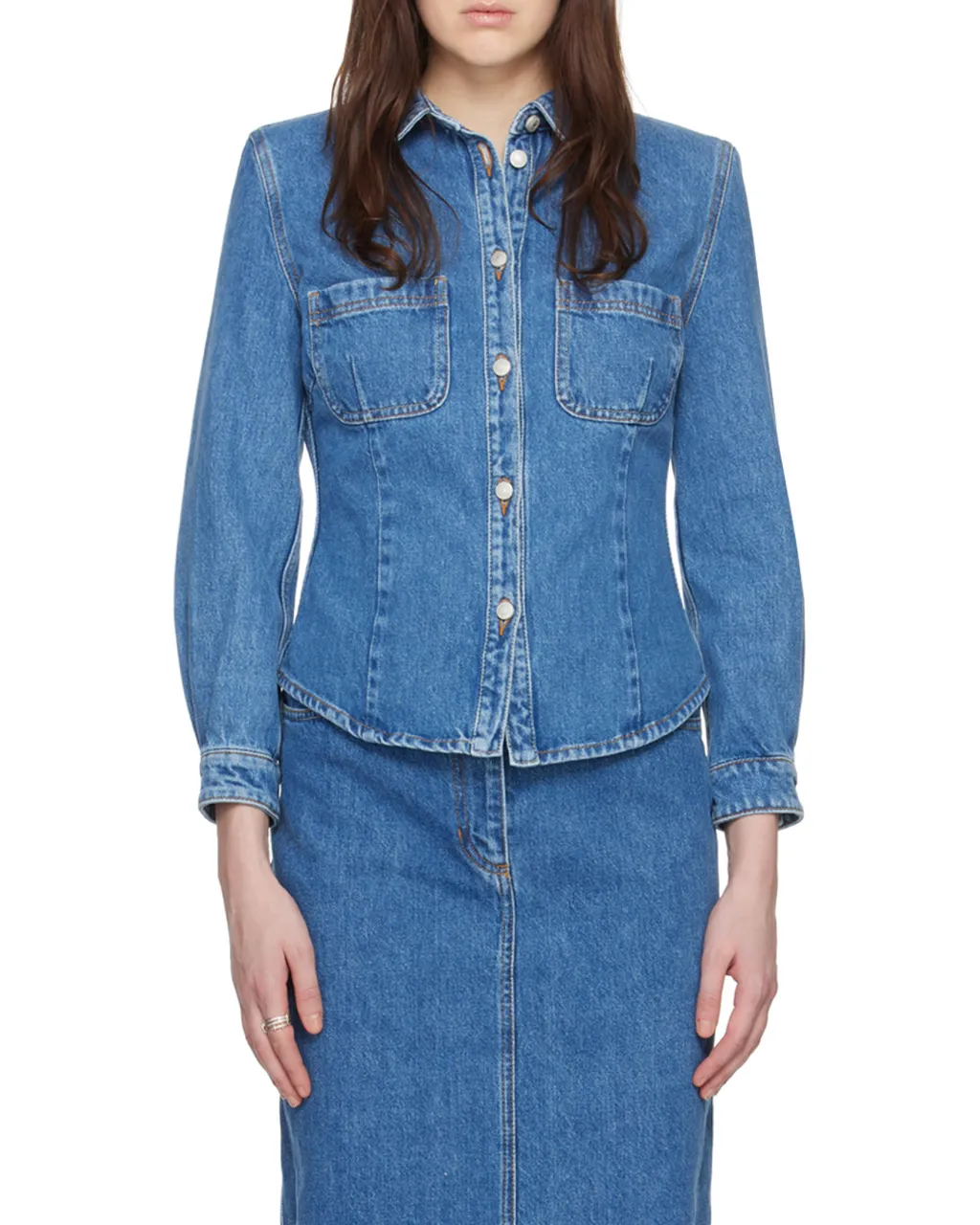 Long-Sleeved Denim Shirt