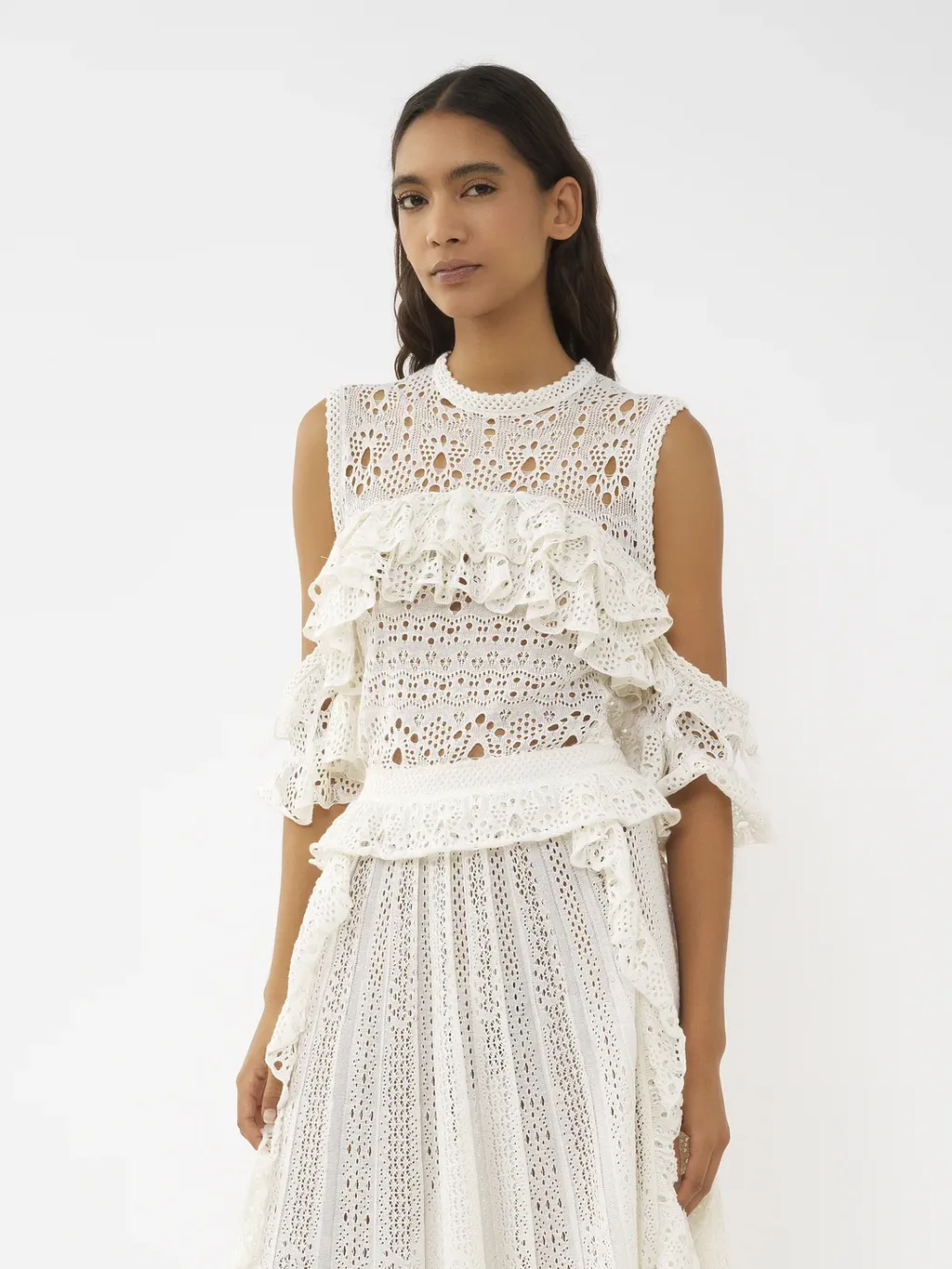 Chloé Sleeveless Crochet Knit Top