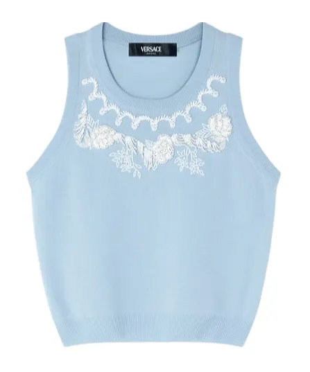Bead-Embellished Knitted Top