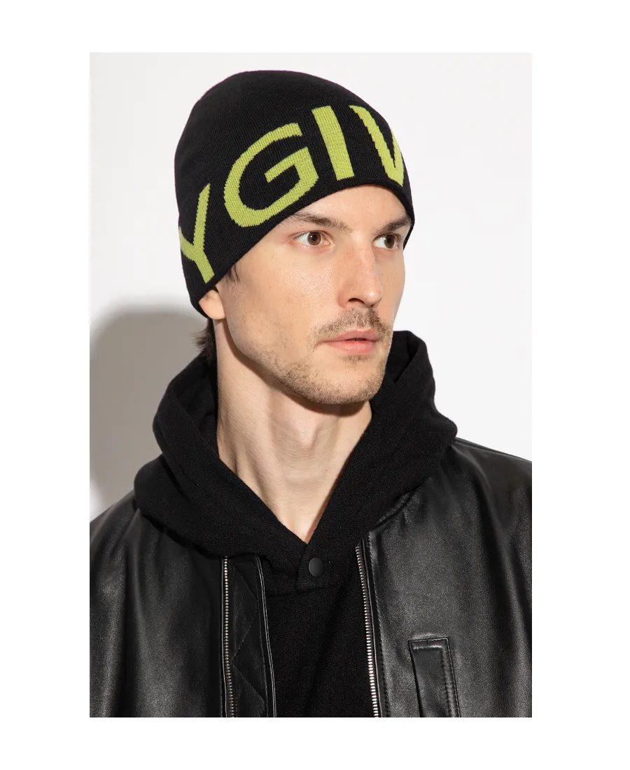 Logo Intarsia-Knit Wool Beanie