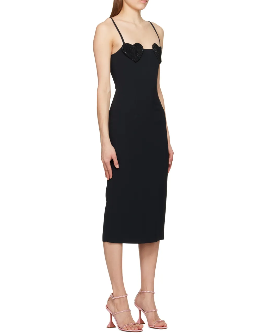 Blumarine Heart Rhinestone Embellished Slip Dress