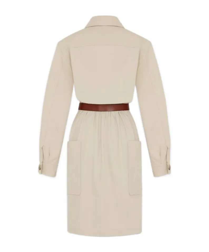Saint Laurent Saharienne Belted Dress