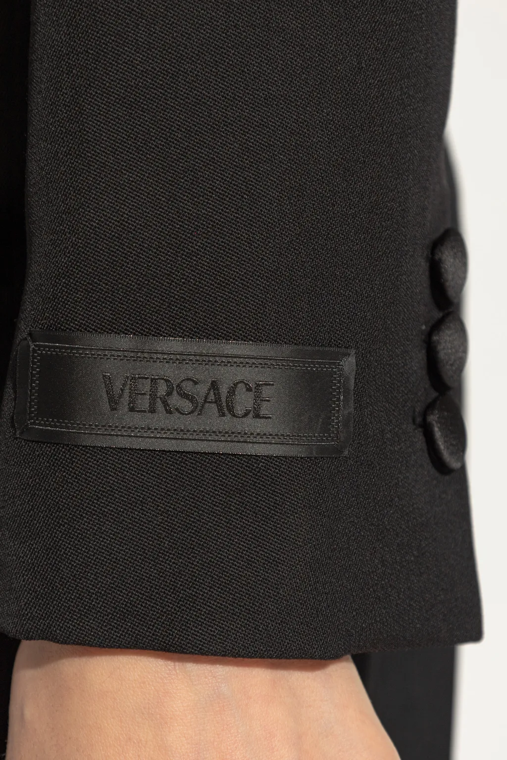 Versace Single-Breasted Cropped Blazer