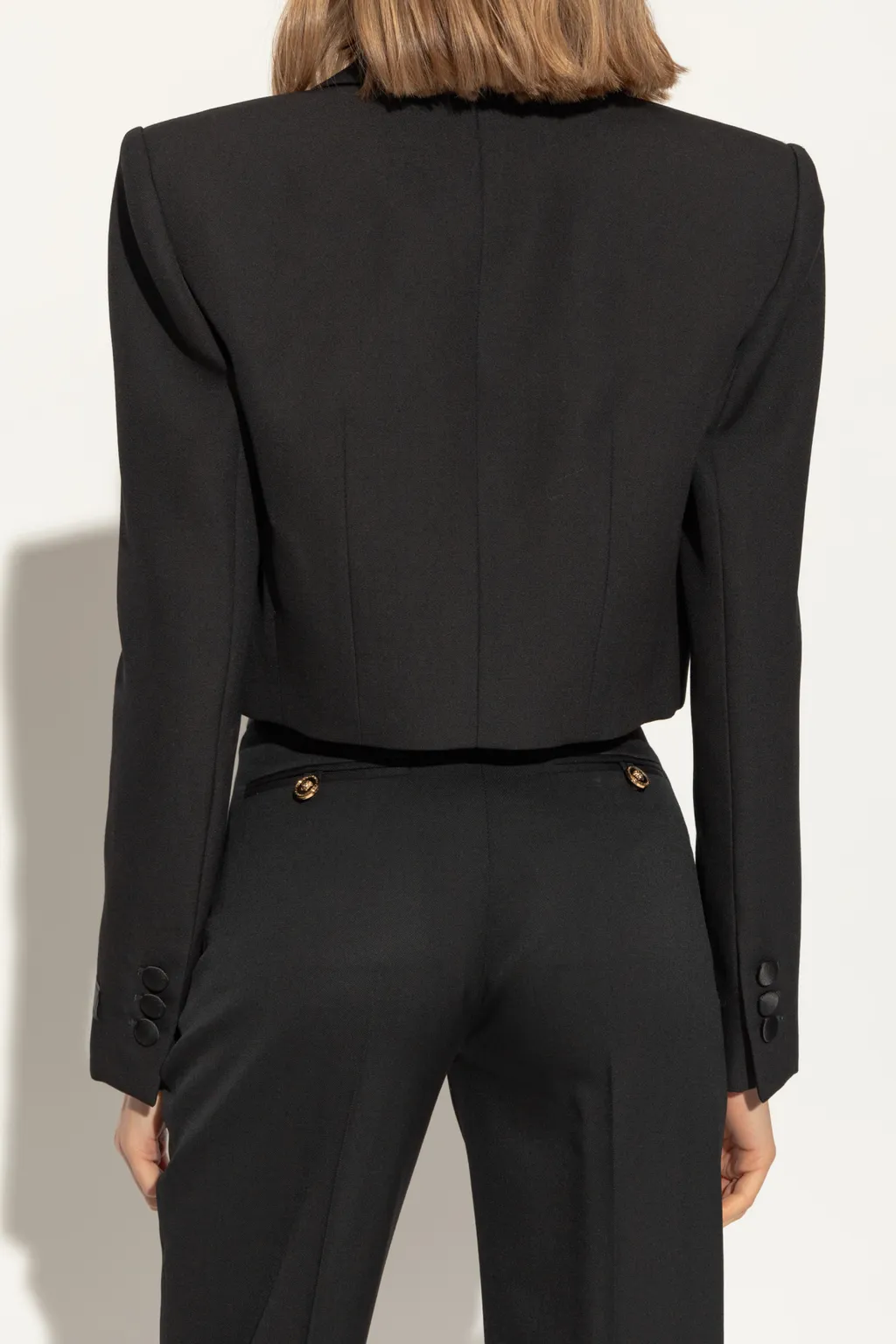 Versace Single-Breasted Cropped Blazer