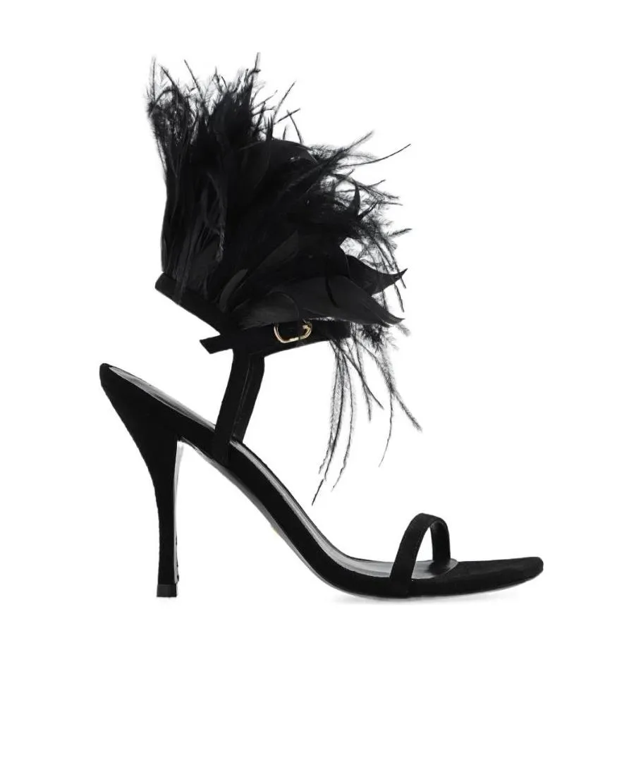 Feather High-Heeled Sandals