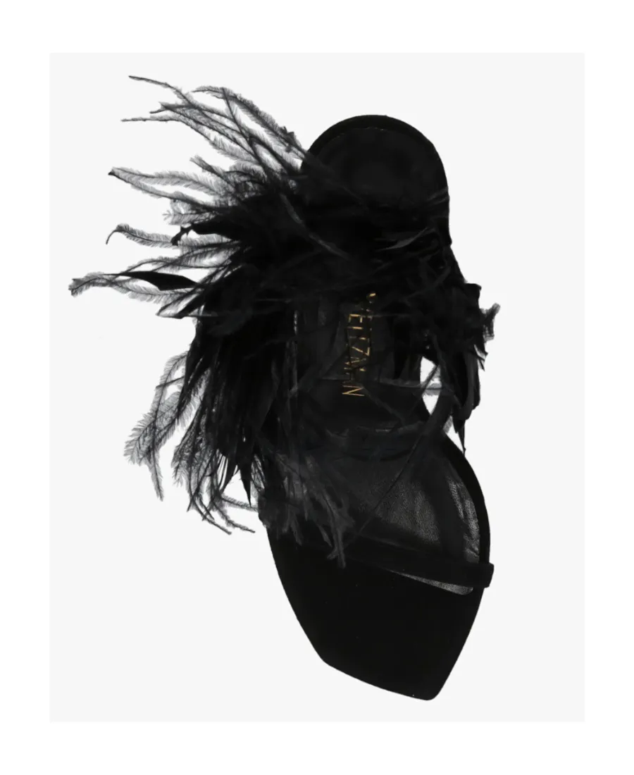 Feather High-Heeled Sandals