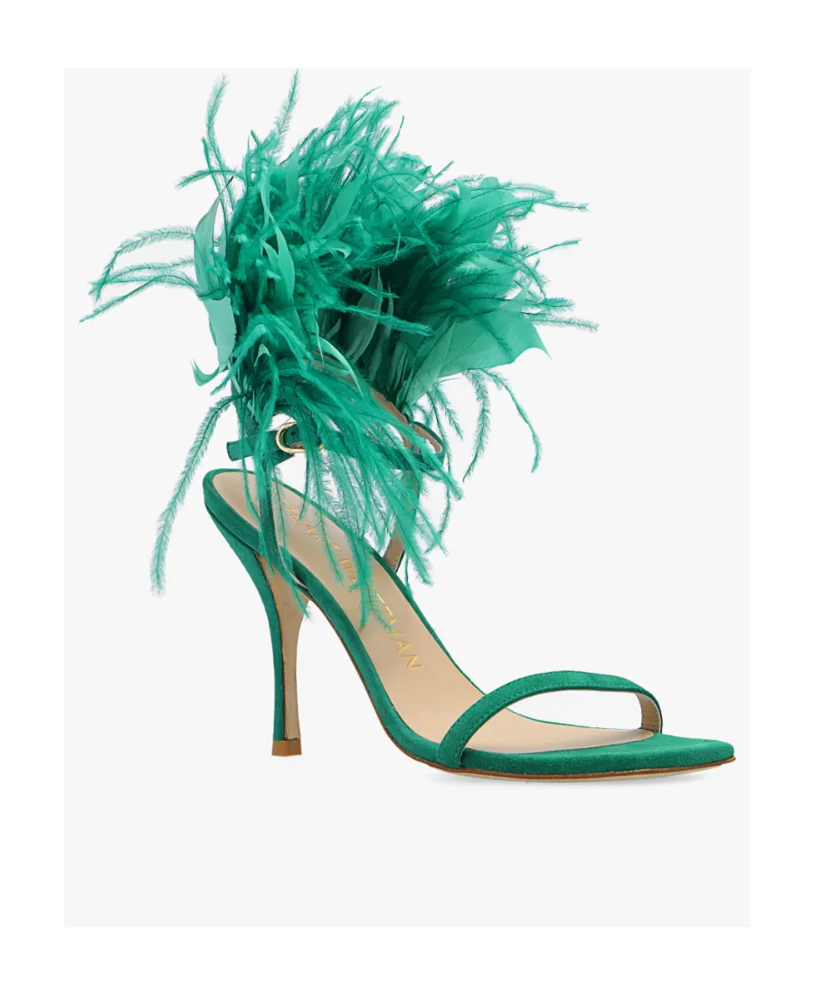 Feather High-Heeled Sandals