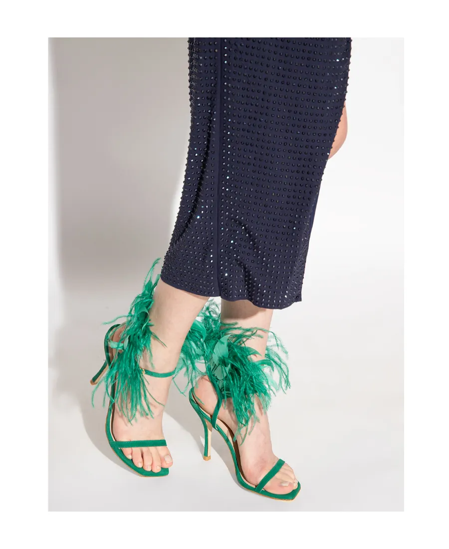 Feather High-Heeled Sandals