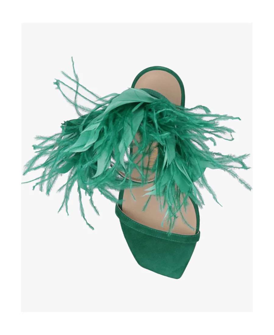 Feather High-Heeled Sandals