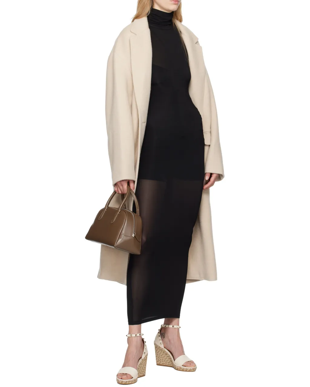 Isabel Marant Semi-Sheer High-Neck Long-Sleeved Dress