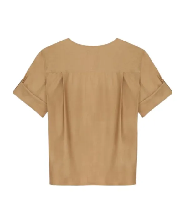 Saint Laurent Henley U-Neck Blouse
