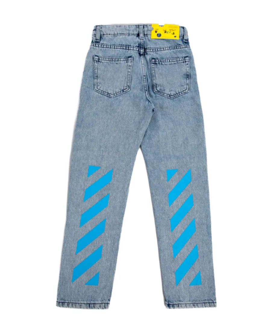 Off-White Kids Diag-Stripe Printed Denim Jacket