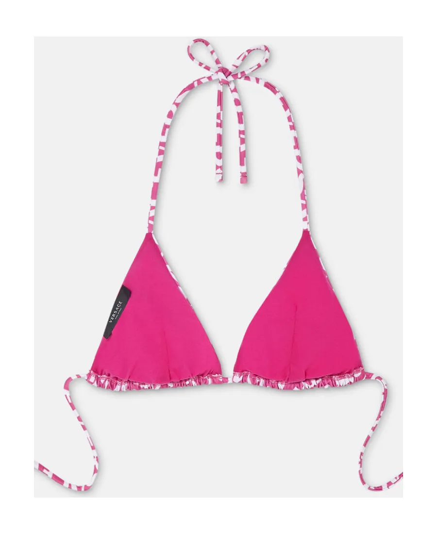 Logo-Print Triangle Bikini Top