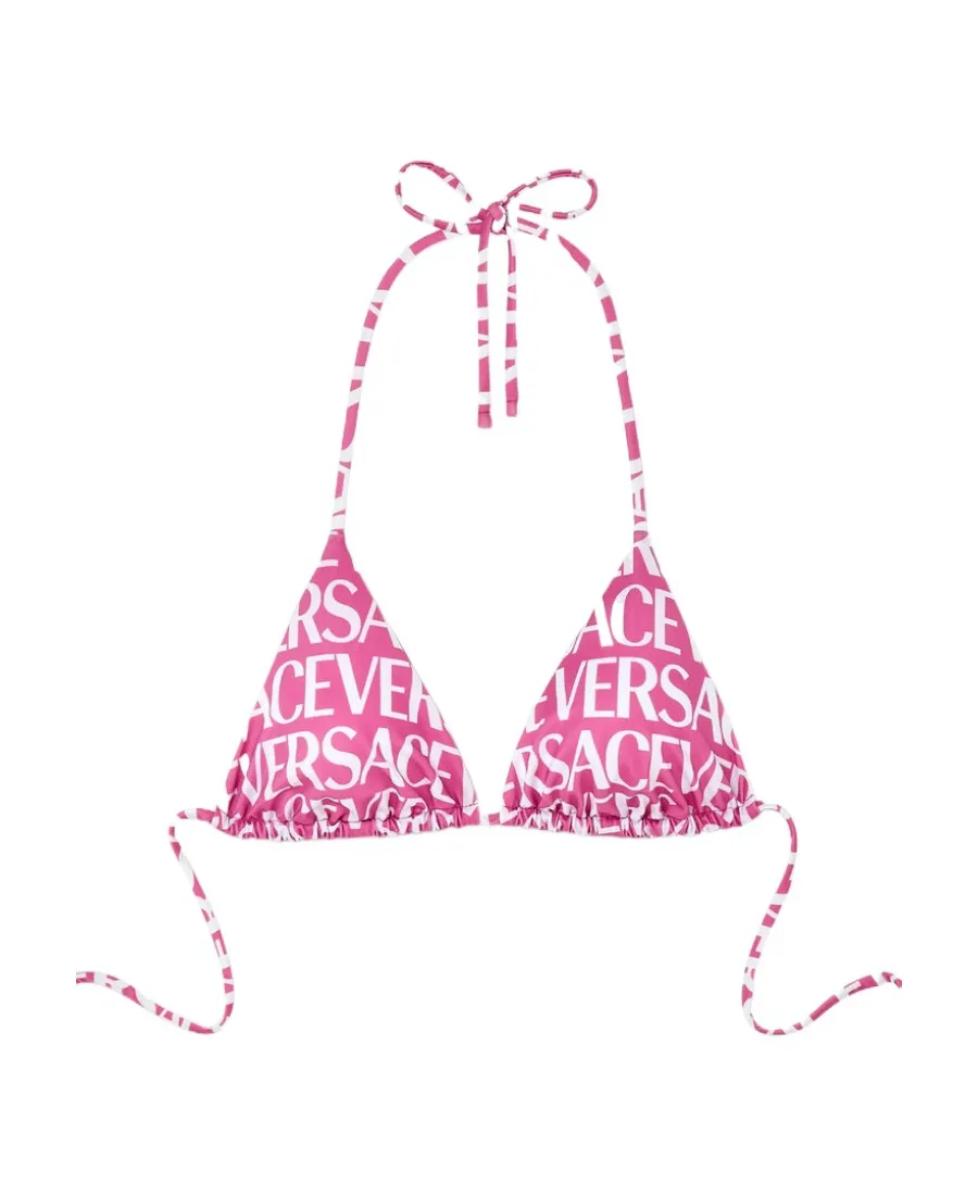 Logo-Print Triangle Bikini Top