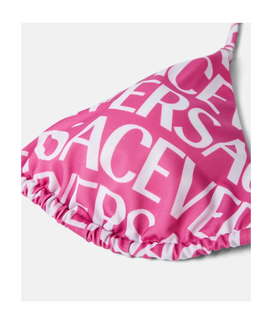 Logo-Print Triangle Bikini Top
